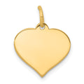 14k Plain .018 Gauge Engraveable Heart 15x14mm Disc Charm, 18 x 14 mm