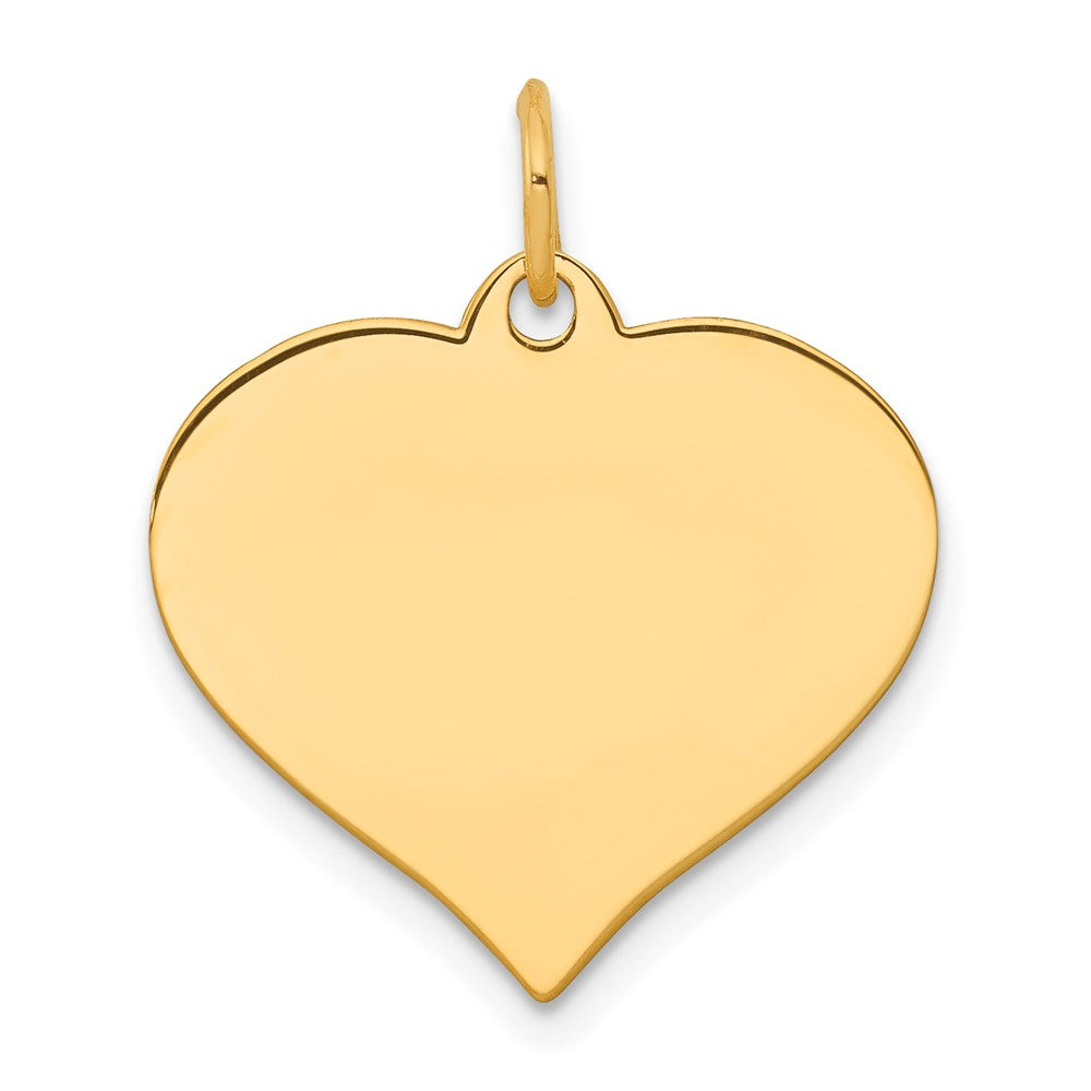 14k Plain .011 Gauge Engraveable Heart 19x18mm Disc Charm, 22 x 18 mm
