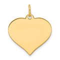 14k Plain .035 Gauge Engraveable Heart 19x18mm Disc Charm, 22 x 18 mm