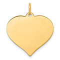 14k Plain .035 Gauge Engraveable Heart 21x20mm Disc Charm, 24 x 20 mm