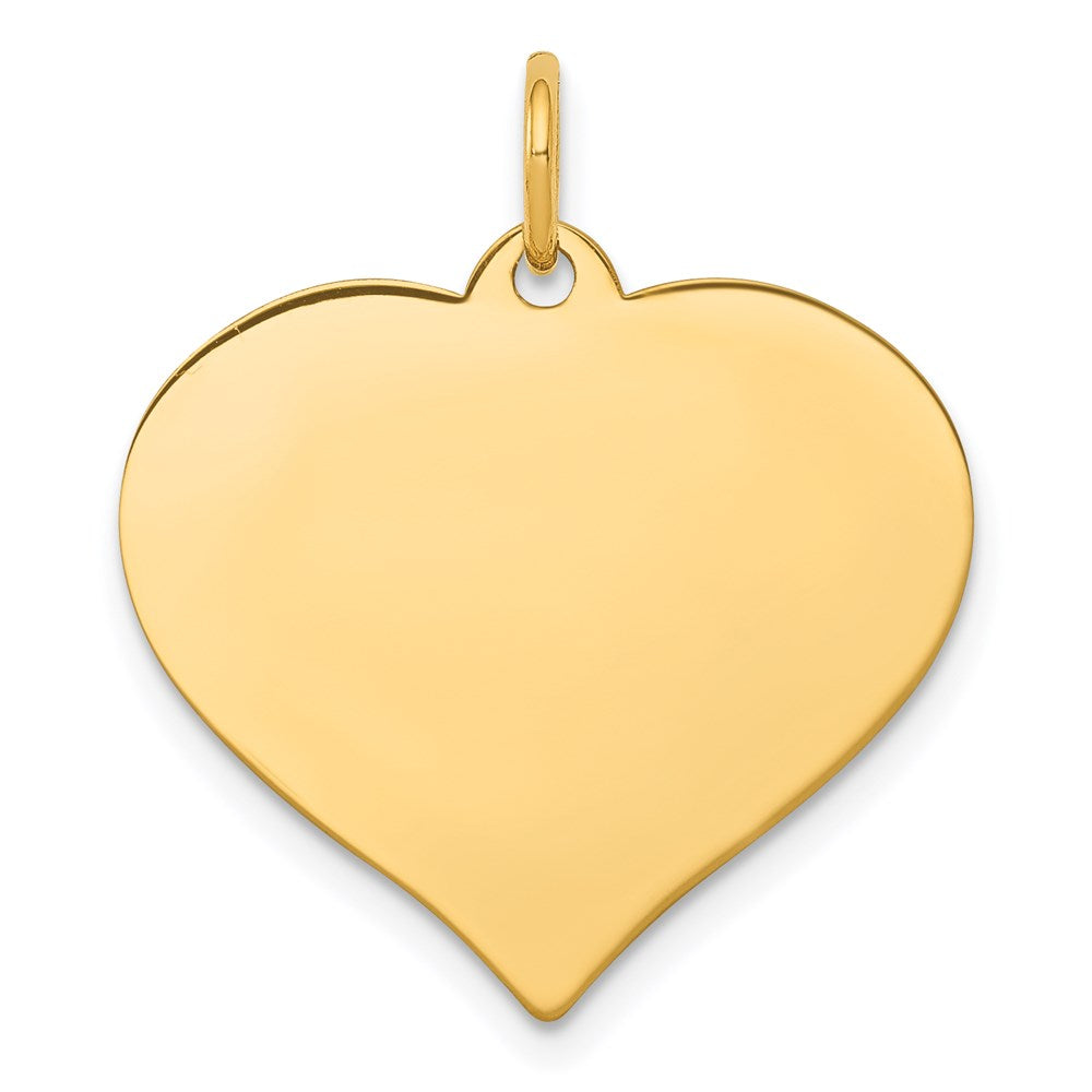 14k Plain .011 Gauge Engraveable Heart 21x20mm Disc Charm, 24 x 20 mm