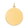 14k Plain .018 Gauge Round Engravable 21mm Disc Charm, 28 x 21 mm
