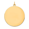 14k Plain .035 Gauge Round Engravable 32mm Disc Charm, 39 x 32 mm