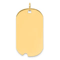 14k Plain .018 Gauge Engravable 34x19mm Dog Tag with Notch Disc Charm, 37 x 19 mm