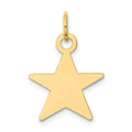 14K Plain .009 Gauge Engravable Star 17x15mm Disc Charm, 22 x 15 mm