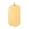 14k Plain .011 Gauge Engravable 30x16mm Dog Tag with Notch Disc Charm, 33 x 16 mm