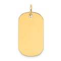 14k Plain .013 Gauge Engraveable 23x13mm Dog Tag Disc Charm, 25 x 13 mm