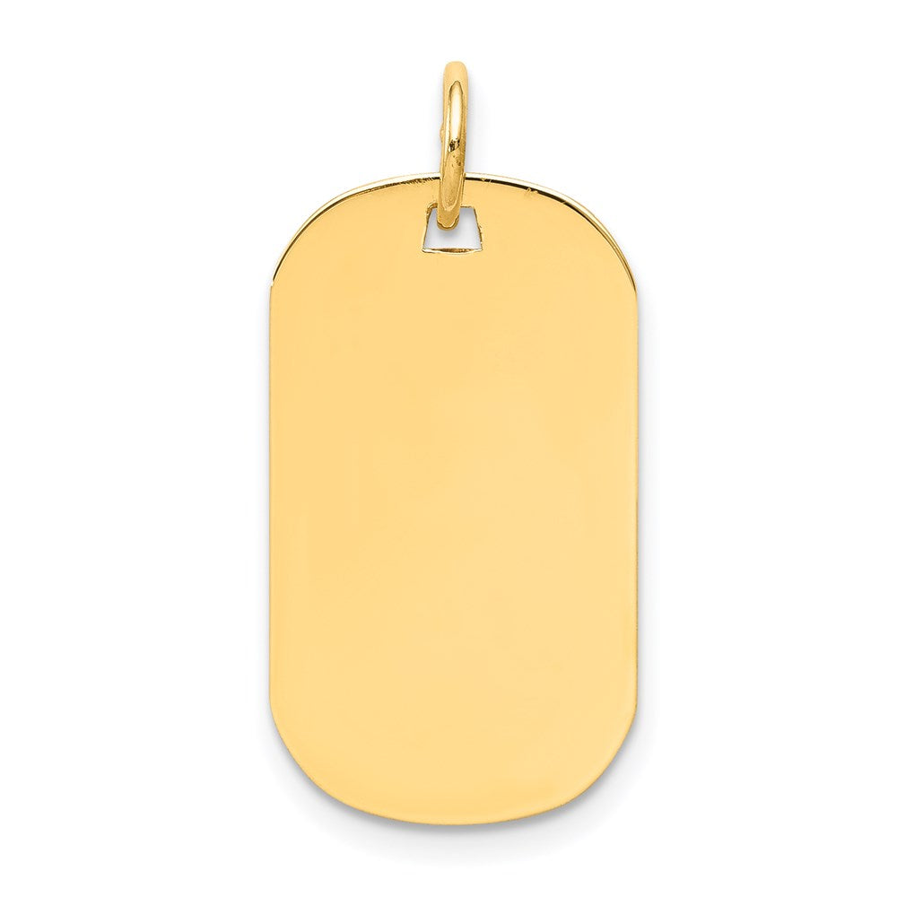14k Plain .018 Gauge Engraveable 23x13mm Dog Tag Disc Charm, 25 x 13 mm
