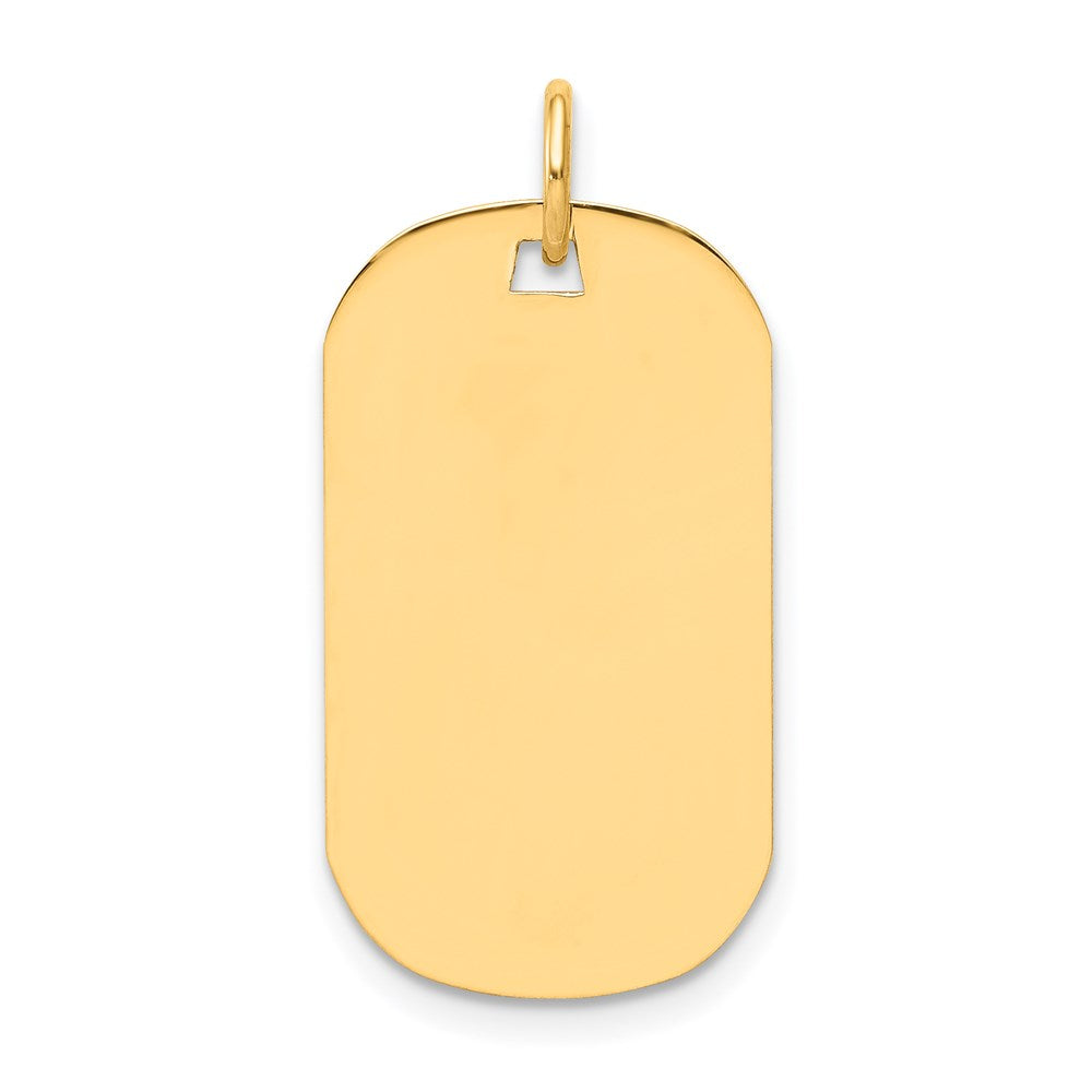 14k Plain .009 Gauge Engraveable 24x14mm Dog Tag Disc Charm, 26 x 14 mm