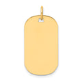 14k Plain .011 Gauge Engraveable 24x14mm Dog Tag Disc Charm, 26 x 14 mm