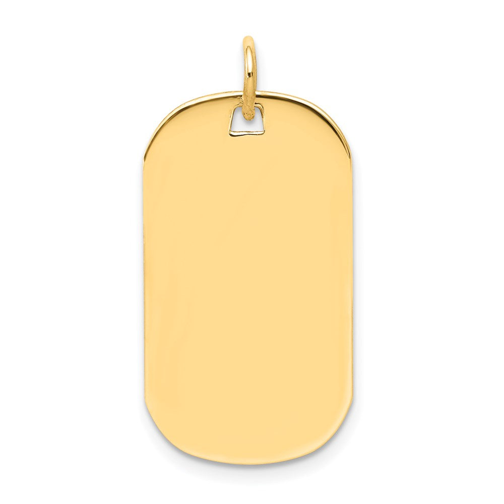 14k Plain .009 Gauge Engraveable 25x14mm Dog Tag Disc Charm, 27 x 14 mm