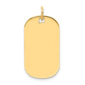 14k Plain .027 Gauge Engraveable 25x14mm Dog Tag Disc Charm, 27 x 14 mm