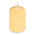 14k Plain .027 Gauge Engraveable 28x17mm Dog Tag Disc Charm, 30 x 17 mm