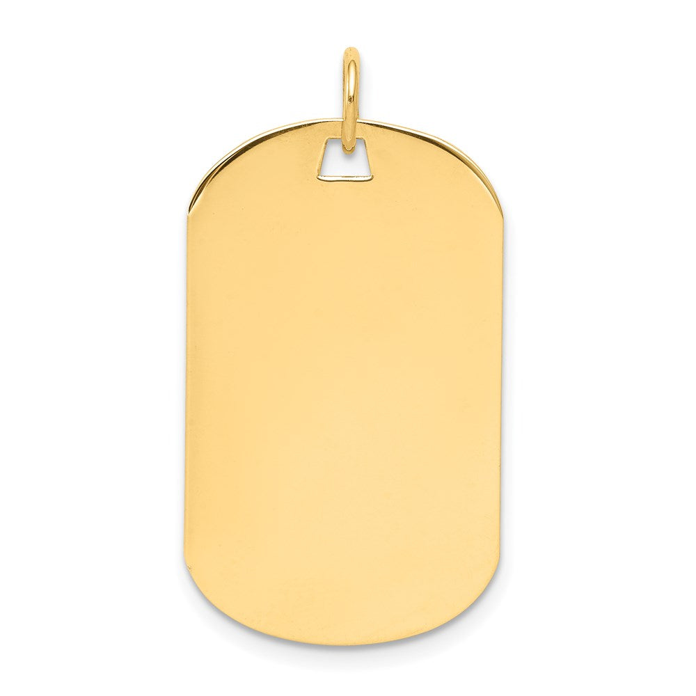 14k Plain .011 Gauge Engraveable 28x17mm Dog Tag Disc Charm, 30 x 17 mm