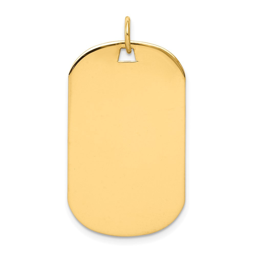 14k Plain .013 Gauge Engraveable 30x18mm Dog Tag Disc Charm, 32 x 18 mm