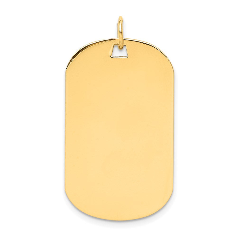 14k Plain .011 Gauge Engraveable 32x19mm Dog Tag Disc Charm, 34 x 19 mm