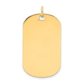 14k Plain .018 Gauge Engraveable 32x19mm Dog Tag Disc Charm, 34 x 19 mm