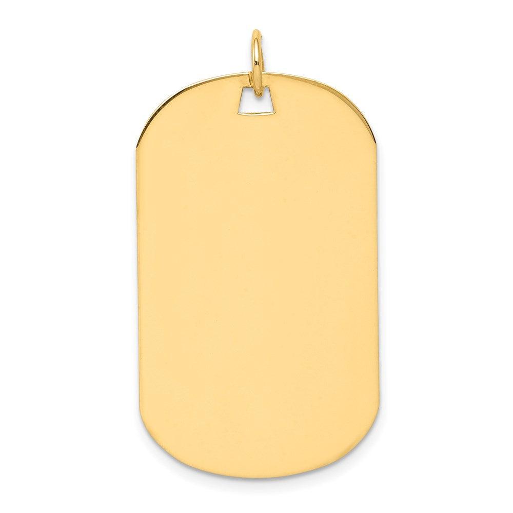 14k Plain .013 Gauge Engraveable 34x20mm Dog Tag Disc Charm, 36 x 20 mm