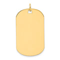 14k Plain .027 Gauge Engraveable 34x20mm Dog Tag Disc Charm, 36 x 20 mm