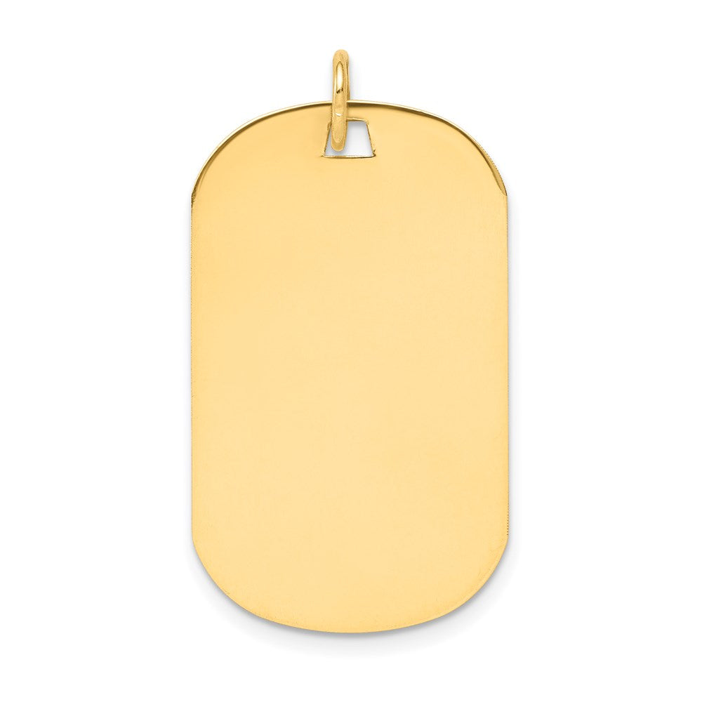 14k Plain .018 Gauge Engraveable 35x21mm Dog Tag Disc Charm, 37 x 21 mm