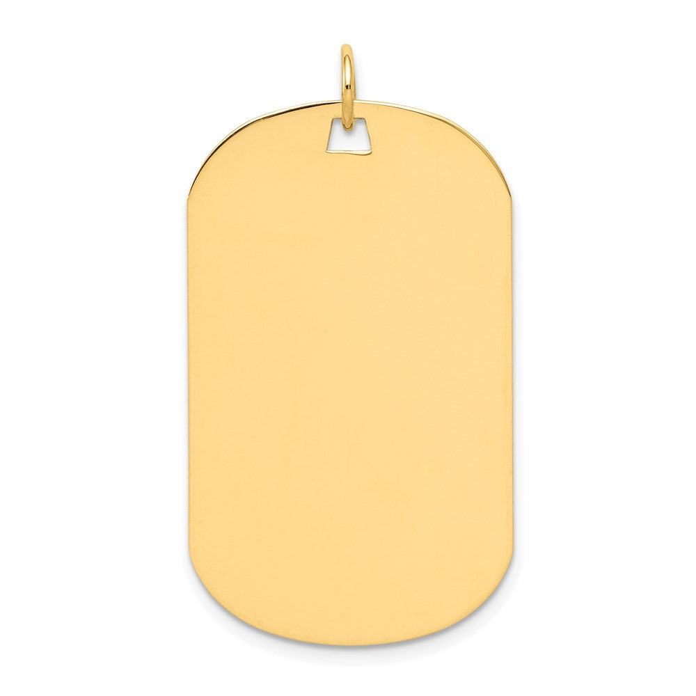 14k Plain .018 Gauge Engraveable 37x22mm Dog Tag Disc Charm, 39 x 22 mm