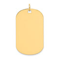 14k Plain .035 Gauge Engraveable 37x22mm Dog Tag Disc Charm, 39 x 22 mm