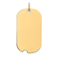 14k Plain .018 Gauge Engraveable 27x15mm Dog Tag with Notch Disc Charm, 29 x 15 mm
