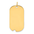 14k Plain .035 Gauge Engraveable 28x16mm Dog Tag with Notch Disc Charm, 30 x 16 mm