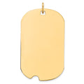 14k Plain .027 Gauge Engraveable 35x20mm Dog Tag with Notch Disc Charm, 37 x 20 mm