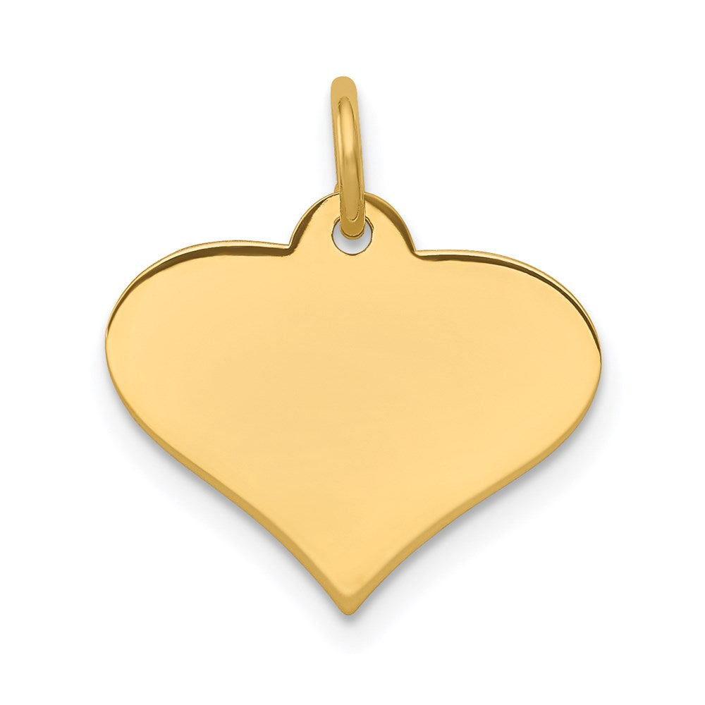 14k Plain .011 Gauge Engraveable Heart 16x18mm Disc Charm, 19 x 18 mm
