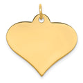 14k Plain .027 Gauge Engraveable Heart 22x25mm Disc Charm, 25 x 25 mm