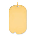 14k Plain .027 Gauge Engravable 37x23mm Dog Tag with Notch Disc Charm, 39 x 23 mm