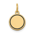 14k with Black Enamel Edge .027 Gauge Round Engravable 10mm Disc Charm, 16.54 x 9.96 mm