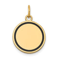 14k with Black Enamel Edge .027 Gauge Round Engravable 15mm Disc Charm, 21.13 x 15 mm