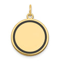 14k with Black Enamel Edge .027 Gauge Round Engravable 17mm Disc Charm, 23.58 x 17.29 mm