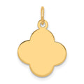 14k Plain .018 Gauge Engravable Quatrefoil 17x15mm Disc Charm, 21 x 15 mm