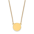 14k Plain .018 Gauge Round Engravable 12x12mm Disc 18 inch Necklace, 18 x 12.53 mm