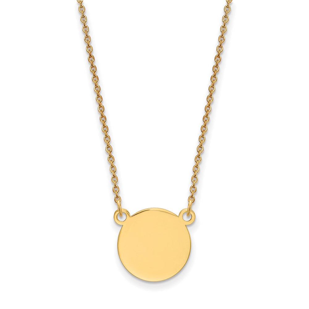 14k Plain .018 Gauge Round Engravable 12x12mm Disc 18 inch Necklace, 18 x 12.53 mm
