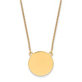 14k Plain .027 Gauge Round Engravable 17x17mm Disc 18 inch Necklace, 18 x 17.25 mm