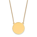 14k Plain .027 Gauge Round Engravable 19x19mm Disc 18 inch Necklace, 18 x 19.25 mm