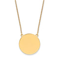 14k Plain .018 Gauge Round Engravable 22x22mm Disc 18 inch Necklace, 18 x 22.5 mm