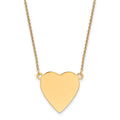 14k Plain .013 Gauge Heart Engravable 21x23mm Disc 18 inch Necklace, 18 x 23 mm