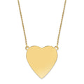14k Plain .018 Gauge Heart Engravable 27x27mm Disc 18 inch Necklace, 18 x 27 mm