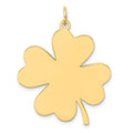 14k Plain .018 Gauge Engravable Clover 32x27mm Disc Charm, 36 x 27.76 mm