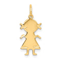 14k .011 Depth Engravable Girl Charm, 22 x 9 mm