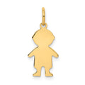 14k .018 Depth Engravable Boy Charm, 22 x 9 mm