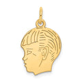 14k .018 Depth Engravable Boy Head Charm, 22 x 13 mm