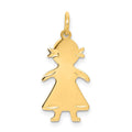 14k .018 Depth Engravable Girl Charm, 25 x 10 mm