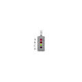 14K White Gold Family Jewelry Diamond Semi-Set Pendant, 0.08 ct, 23 x 8 mm, 1.78 g