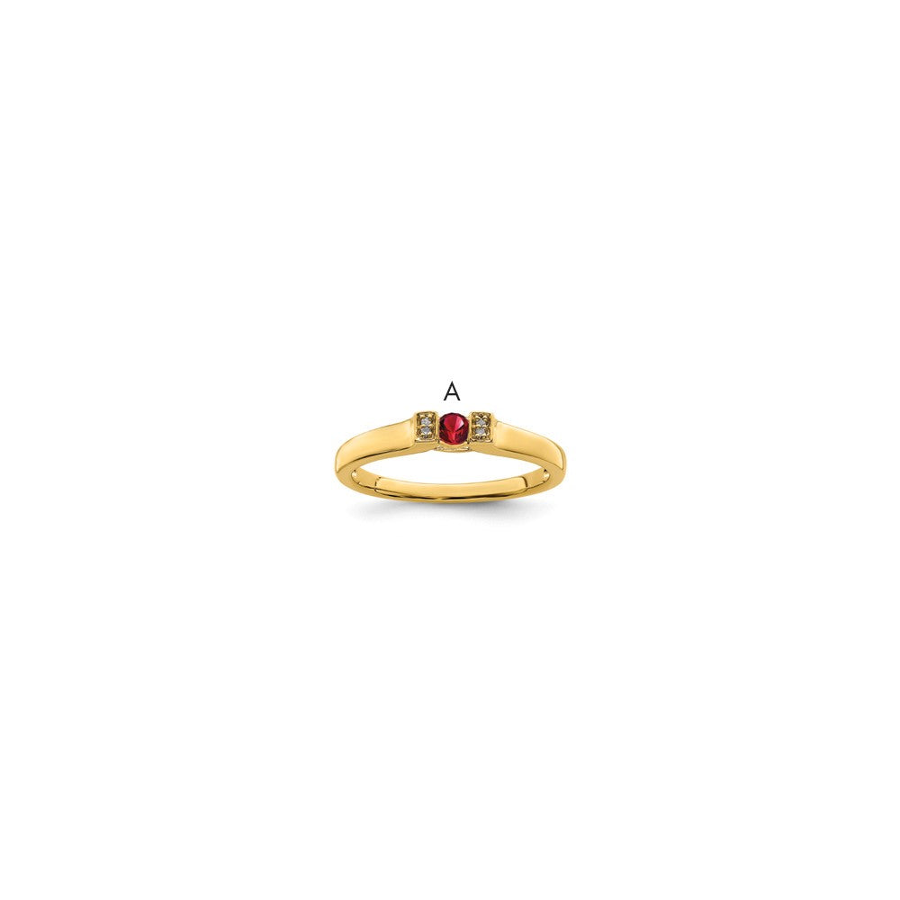 14K Family Jewelry Diamond Semi-Set Ring, 0.01 ct, Size 7, 4 mm, 2.25 g
